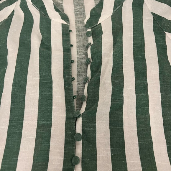 Chic Green and White Striped women’s dress - Picture 2 of 6